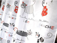 Cat Cartoon Shower Curtain Polyester Cloth