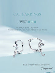 Cat Hoop Earrings For Women