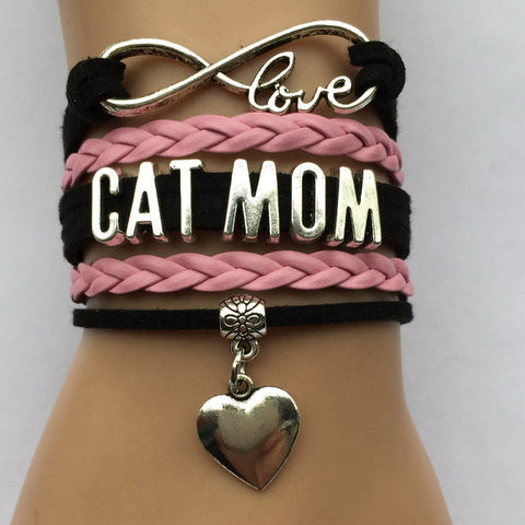 Cat Mom Heart Bracelet