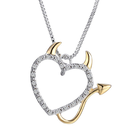 Lovely Crystal Love Devil Heart Necklace For Women