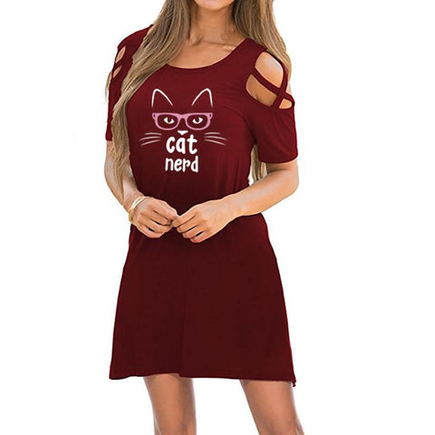 New Fashion Cat Print Dress