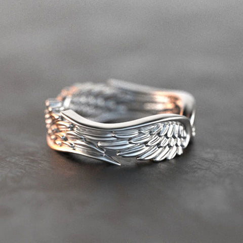 Silver Feather Ring Women
