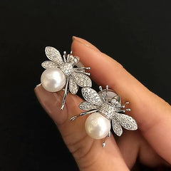 Pearl Bee Stud Earrings
