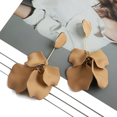 Acrylic Petal Long Dangle Drop Earrings For Women