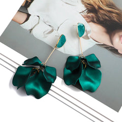 Acrylic Petal Long Dangle Drop Earrings For Women