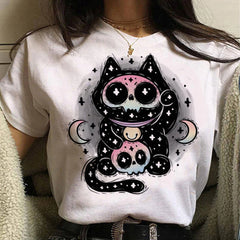 Cat Tee women manga top girl designer clothing