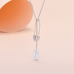 CIAXY Silver Color Pin Necklaces for Women