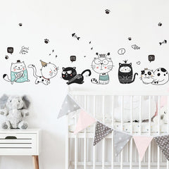 Cat Combination Wall Sticker Bedroom Living Room