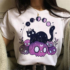 Cat Tee women manga top girl designer clothing