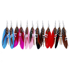 Trend Multicolor Natural Tassel Drop Earrings For Women