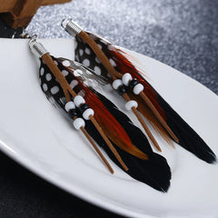 Trend Multicolor Natural Tassel Drop Earrings For Women