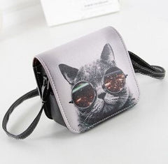 Cat Wearing Big Glasses Shoulder Handbags