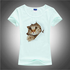 3D Cute Little Cat Women T-Shirt