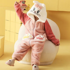 Winter Kids Cat Pajamas