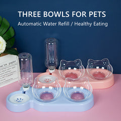 Cat Food Bowl Pet Feeder Automatic Feeder Water Dispenser