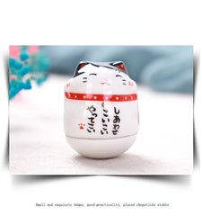 Japanese Ceramic Cat Fortune Ornament