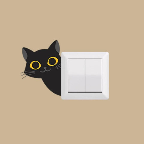 Black Kitten Switch Stickers