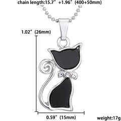 Rhinestone Crystal Cat Necklaces Pendants