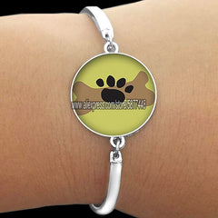 Cute Cat Paw Print Glass Women Bracelet