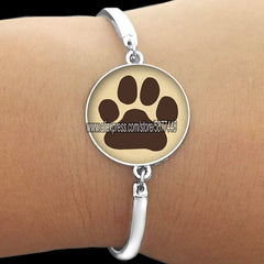 Cute Cat Paw Print Glass Women Bracelet