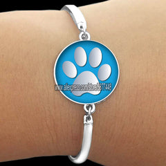 Cute Cat Paw Print Glass Women Bracelet