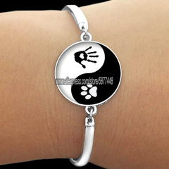 Cute Cat Paw Print Glass Women Bracelet