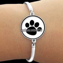 Cute Cat Paw Print Glass Women Bracelet