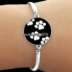 Cute Cat Paw Print Glass Women Bracelet