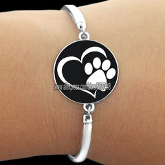 Cute Cat Paw Print Glass Women Bracelet