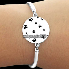 Cute Cat Paw Print Glass Women Bracelet