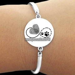 Cute Cat Paw Print Glass Women Bracelet