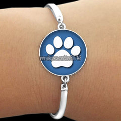 Cute Cat Paw Print Glass Women Bracelet