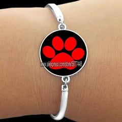 Cute Cat Paw Print Glass Women Bracelet