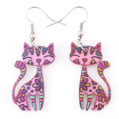 Drop Cat Earrings Dangle Long Acrylic Pattern