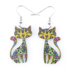 Drop Cat Earrings Dangle Long Acrylic Pattern