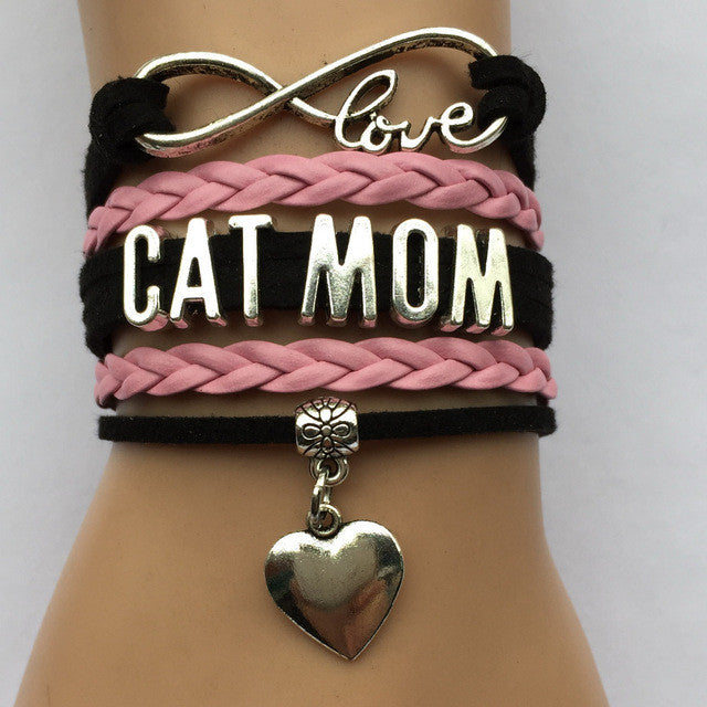 Cat Mom Heart Bracelet