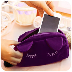Cat Cosmetic Make-up Bag Case Organizer Zipper Handbag