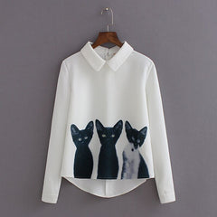 Cats Women's Chiffon Sleeve Shirts