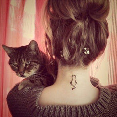 Cat Design Tattoo Sticker for Art Arm Neck