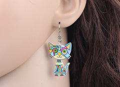 Cute Cat Drop Acrylic Earrings