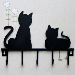 Cat Design Metal Wall Hooks Robe Hanger