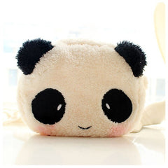 Cat Panda Shape Soft Plush Cosmetic Make-up Bag Pouch
