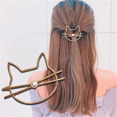Cat Hair Pin Fashion Cute Imitation Pearl Hairpin