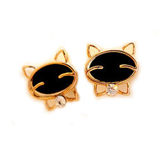 Cute Black Cat Smiley Upscale Exquisite Earrings