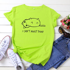 JFUNCY Summer  Top Cute Cat Graphic T Shirts For Women