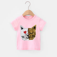 O-neck Short Tees for Girls