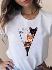 Print T Fashion 3d Cat Lovely Trend Cute Women