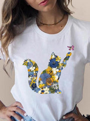 Print T Fashion 3d Cat Lovely Trend Cute Women