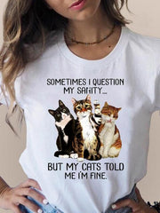 Print T Fashion 3d Cat Lovely Trend Cute Women