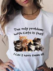 Print T Fashion 3d Cat Lovely Trend Cute Women